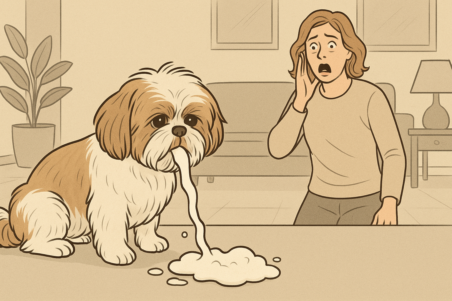O que fazer se meu cachorro vomitar uma espuma branca?